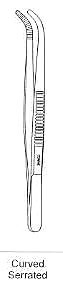 Dressing Forcep, Curved, Serrated